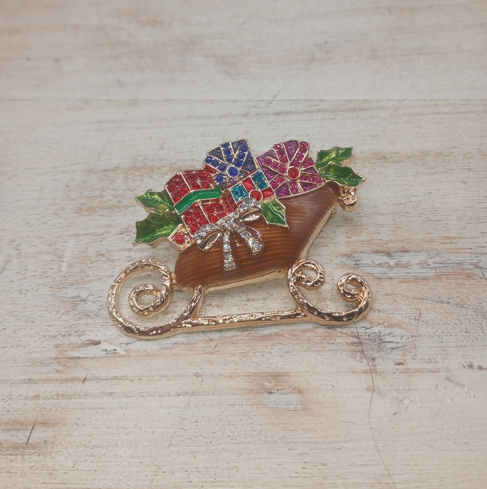 Anne Klein Christmas Sled Pin